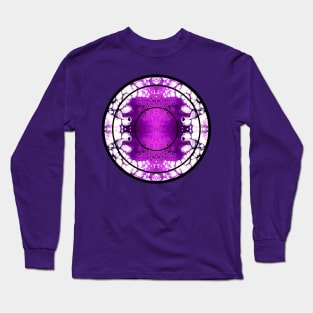 Purple/White Paint Pour Pattern Long Sleeve T-Shirt